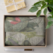 ヴィンテージハミングバードコラージュ – ティッシュペーパー 薄葉紙 (ギフト)