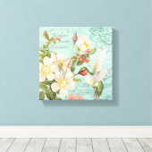 ヴィンテージハミングバードストレッチキャンバス キャンバスプリント (インサイチュ (ウッドフロア))