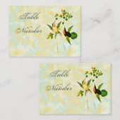 ヴィンテージハミングバードテーブル番号カード プレイスカード (正面/裏面)