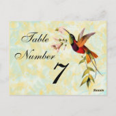 ヴィンテージハミングバードテーブル番号カード ポストカード (裏面)