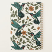 ヴィンテージハミングバードボタニカルオレンジフラワーつる植物 プランナー手帳 (裏面)