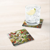 ヴィンテージハミングバード：アーンスト·ヘッケル スクエアペーパーコースター (インサイチュ)