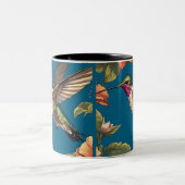 ヴィンテージハミングバード(春の花) ツートーンマグカップ (中央)