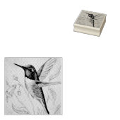 ヴィンテージハミングバードNo.1水彩画 ラバースタンプ (押印)