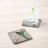 ヴィンテージハミングバードNo.6水彩画 コースター (右側)