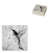 ヴィンテージハミングバードNo.6水彩画 ラバースタンプ (押印)