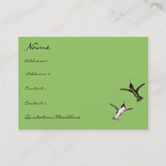 ヴィンテージハミング鳥が背景色を選択 名刺 (正面)