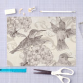 ヴィンテージハミング鳥のデコパージュ 薄葉紙 (クラフト)