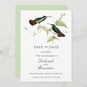 ヴィンテージハミング鳥の結婚式の日付を保存 セーブザデート (正面/裏面)