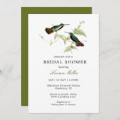 ヴィンテージハミング鳥ブライダルシャワー招待 案内状 (正面/裏面)