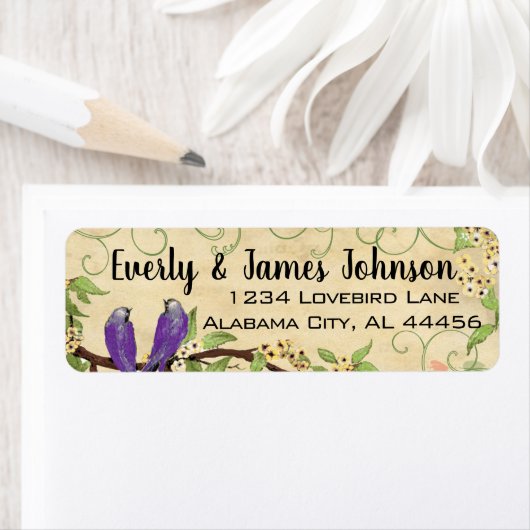 ヴィンテージハミンバードスワールクリスマス住所 シール (インサイチュ)