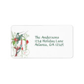 ヴィンテージハミンバードスワールレッドティール（緑がかった色）住所 シール (正面)