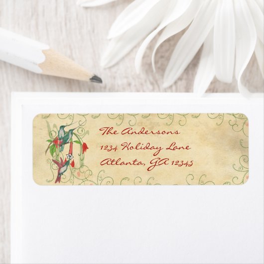 ヴィンテージハミンバードスワール差出人住所 ラベル (インサイチュ)