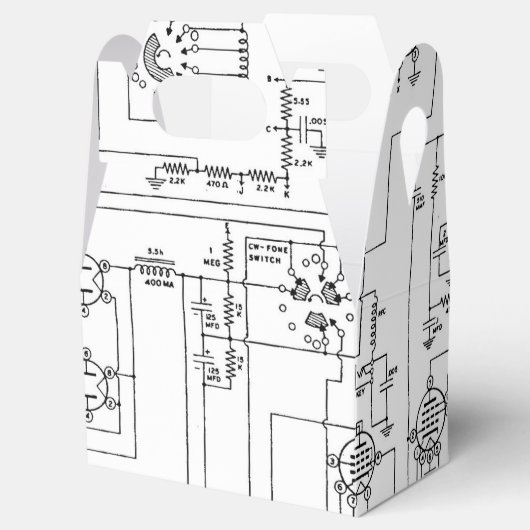 ヴィンテージハム無線送信機回路図 フェイバーボックス (オープン)