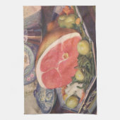 ヴィンテージハム・ディナー（グリーンビーンズとジャガイモ） キッチンタオル (縦)