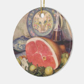 ヴィンテージハム・ディナー(グリーンビーンズとジャガイモ) セラミックオーナメント (左)