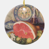 ヴィンテージハム・ディナー(グリーンビーンズとジャガイモ) セラミックオーナメント (裏面)