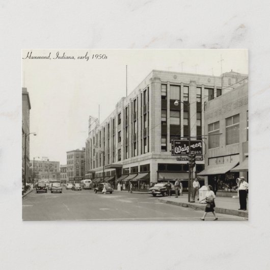 ヴィンテージハモンド、インディアナ（1950年代初期） ポストカード (正面)