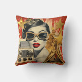 ヴィンテージハリウッドレトロデザイン クッション (裏面)