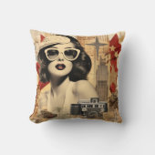 ヴィンテージハリウッドレトロデザイン クッション (正面)