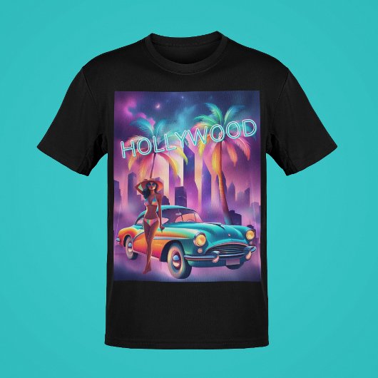 ヴィンテージハリウッド女性inビキニクラシックアート tシャツ