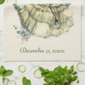 ヴィンテージハリソン・フィッシャー、クリスマスの新郎新婦 キッチンタオル (折り畳み)