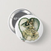 ヴィンテージハリソン・フィッシャー、クリスマスの新郎新婦 缶バッジ (正面&裏面)