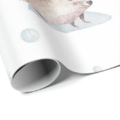 ヴィンテージハリネズミのクリスマスプレゼント包装 ラッピングペーパー (ロールコーナー)