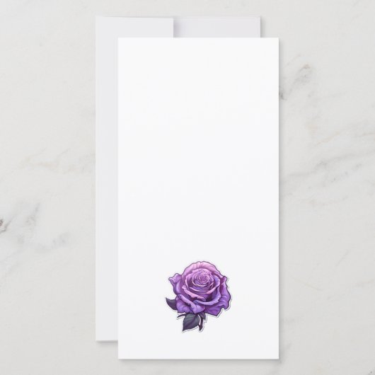 ヴィンテージハリネズミのパープルブックマーク サンキューカード (裏面)