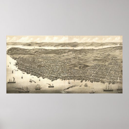 ヴィンテージハリファックスの絵図(1879) ポスター (正面)