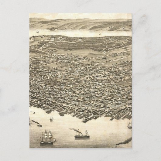 ヴィンテージハリファックスの絵図(1879) ポストカード (正面)