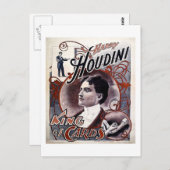 ヴィンテージハリーホーディニ王カード広告 ポストカード (正面/裏面)