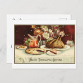 ヴィンテージハルーティサンクスギビング挨拶ホリデーポスト シーズンポストカード (正面/裏面)