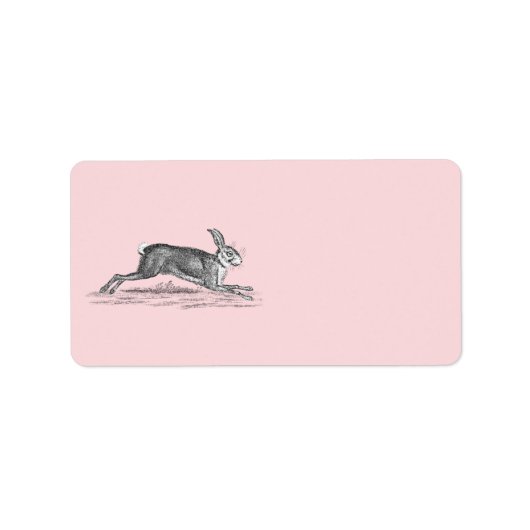 ヴィンテージハレバニーラビットイラストレーション – ウサギ ラベル (正面)