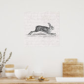 ヴィンテージハレバニーラビット1800sイラストレーション ポスター (キッチン)