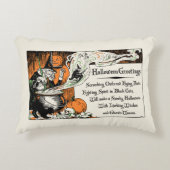 ヴィンテージハロウィンあいさつ魔女アクセント枕 アクセントクッション (正面)