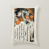 ヴィンテージハロウィンあいさつ魔女アクセント枕 アクセントクッション (裏面(縦))