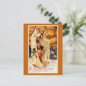 ヴィンテージハロウィンおもしろいイラストレーション ポストカード (スタンド正面)