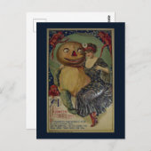 ヴィンテージハロウィンおもしろいイラストレーション ポストカード (正面/裏面)