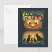 ヴィンテージハロウィンおもしろいイラストレーション ポストカード (正面/裏面)