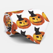 ヴィンテージハロウィンのかわいい黒猫カボチャ ネクタイ (ロール)
