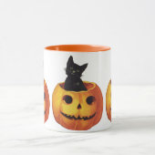 ヴィンテージハロウィンのかわいい黒猫カボチャ マグカップ (中央)