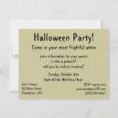 ヴィンテージハロウィンのかわいい黒猫カボチャ 招待状 (裏面)