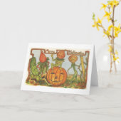 ヴィンテージハロウィンのグリーティングカーメリード – ハロウィン！ カード (黄色い花)