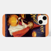 ヴィンテージハロウィンの手紙を持つかわいい女の子の魔法使い Case-Mate iPhoneケース (裏面 (横))