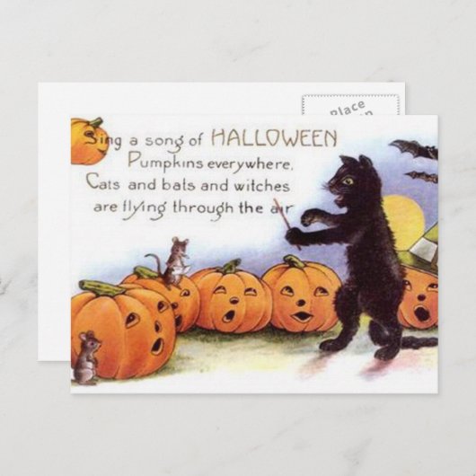 ヴィンテージハロウィンアートポストカード シーズンポストカード (正面/裏面)