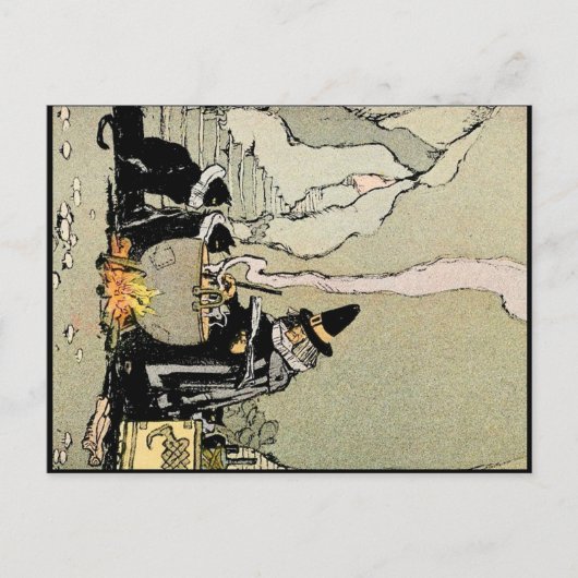 ヴィンテージハロウィンアートポストカード |魔女 ポストカード (正面)