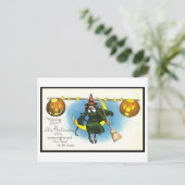 ヴィンテージハロウィンアートポストカード | Witch Pumpkins ポストカード (スタンド正面)