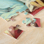 ヴィンテージハロウィンウィッチとブロムスティック ジグソーパズル (側面)