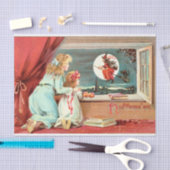 ヴィンテージハロウィンウィッチとブロムスティック 薄葉紙 (クラフト)